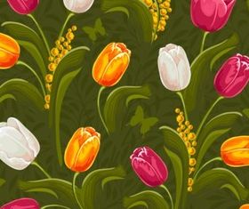 Beautiful tulips plexus vector