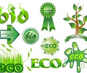 Ecology Style Labels vector graphics