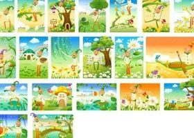Cartoon landscape vector