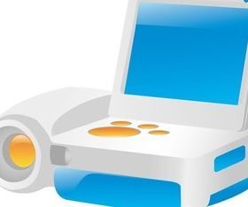 Desktop computer design vector graphics