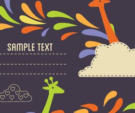 Giraffe cartoon background 1 design vector