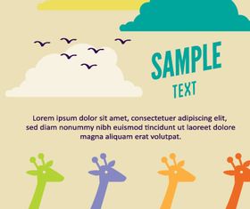 Giraffe cartoon background 2 design vector