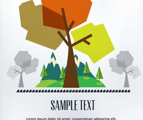 Cartoon tree background 3 vector