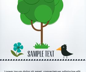 Cartoon tree background 4 vector