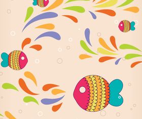 Cartoon Fish background 2 vector