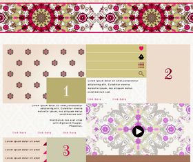 Floral website template vector