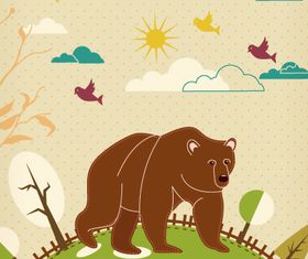 Cartoon Bear background 1 vector