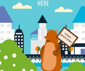 Cartoon Bear background 2 vector
