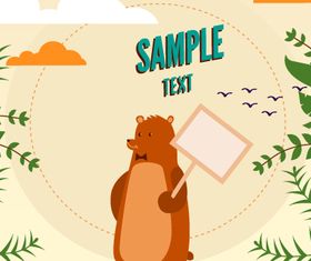 Cartoon Bear background 3 vector