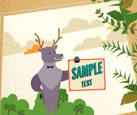 Deer background 2 vector