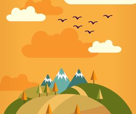 Cartoon nature background 2 vectors