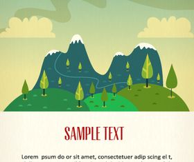 Cartoon nature background 3 vectors