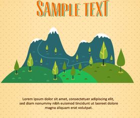 Cartoon nature background 6 vectors