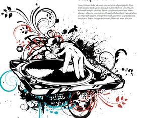 Retro style music background 1 vector