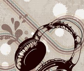 Retro style music background 2 vector