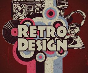 Retro style music background 4 vector