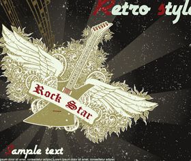 Retro style music background 5 vector