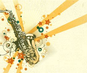 Retro style music background 6 vector