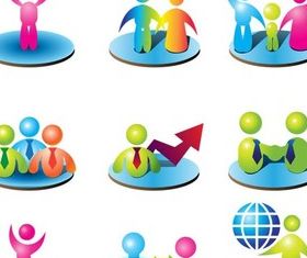 Shiny 3D People Logo vector