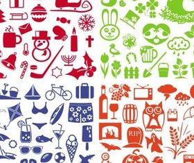 Season Different Icons vector