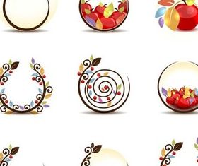 Color Harvest Symbols design vectors