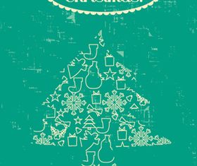 Christmas tree background 1 vector material