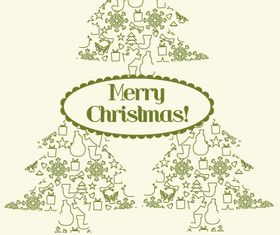 Christmas tree background 2 vector material