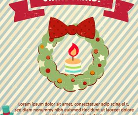 Vintage Xmas backgrounds vector material