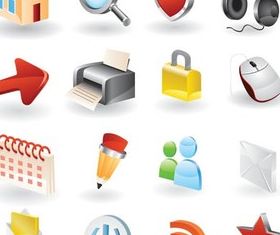 Web 3D Icons Vector shiny