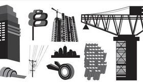 Grey Building Logos vector material