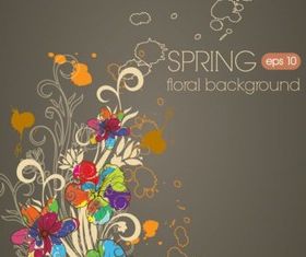 Color hand-painted flowers vector