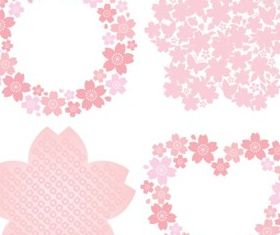 Pink flower decoration vectors