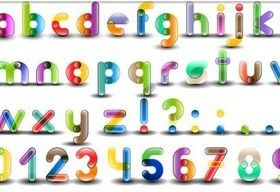 Bright Creative Alphabet set vector