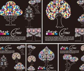 Fashion pattern trees vector
