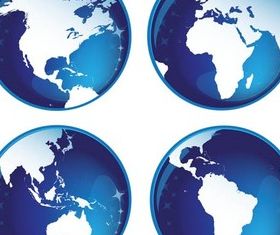 Blue Glass Globes vector design