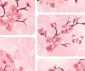 Pink peach blossoms Illustration vector
