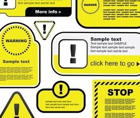Yellow Warning Labels vector