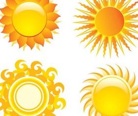 Sun graphic set vector