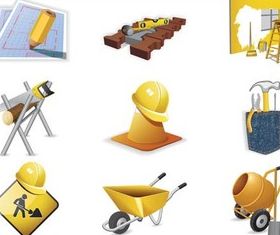 Yellow Repair Objects vector graphic
