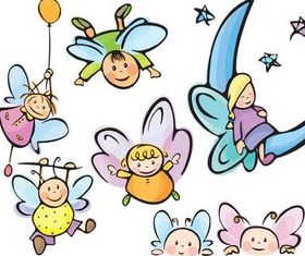 Cartoon Cute Angels vectors