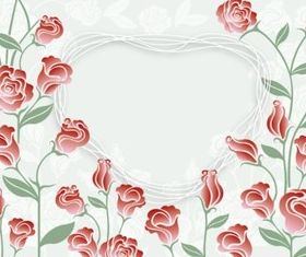 Bright rose border vector