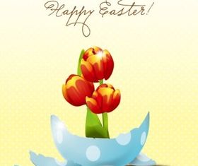 Eggshell tulip vector graphics