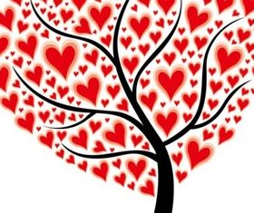 Bright love tree vector