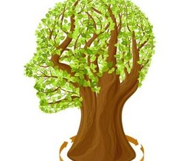 Creative leaves brain vector