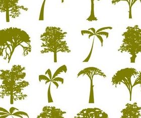 Green Trees Silhouettes vector