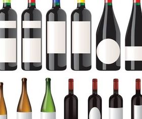Bottles with wine vector