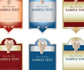 Labels with Grapes Illustration vector