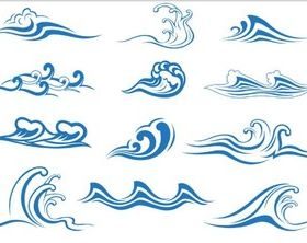 Marine Waves shiny vector