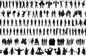 Silhouettes people vector