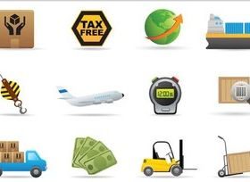 Transportation Icons vectors material